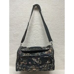 Atlantic Travel Bag Green Black Tapestry Carry On Weekender Shoulder Strap